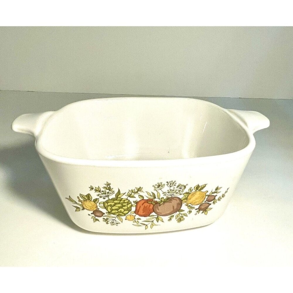 Vintage Corning Ware Casserole Famous Pattern Spice of Life P-43-B 2 3/4 Cup USA